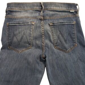 Mother Insider Crop Step Fray Jeans Womens 30 Blue Not Rough Enough 1157-173